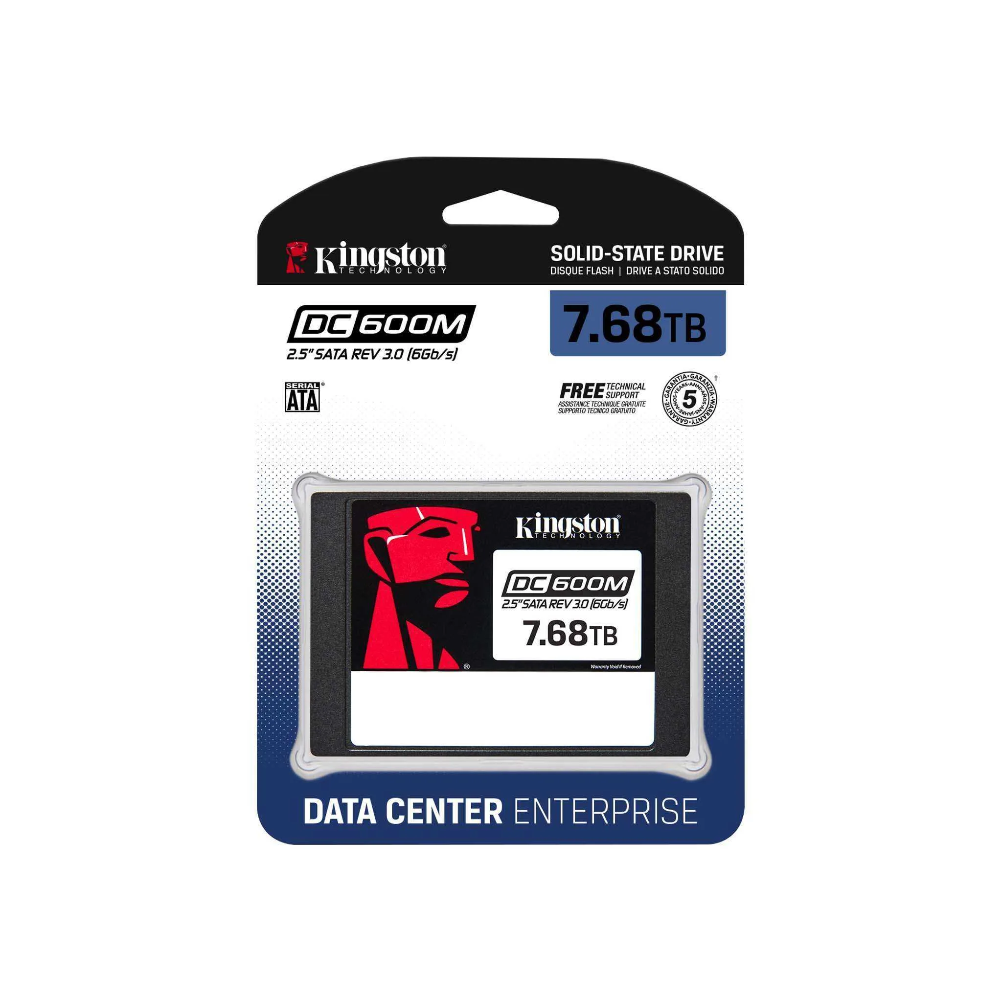 DISCO SSD SATA EMPRESARIAL DC600M 7.68TB KINGSTON SATA III 2.5 P/SERVER