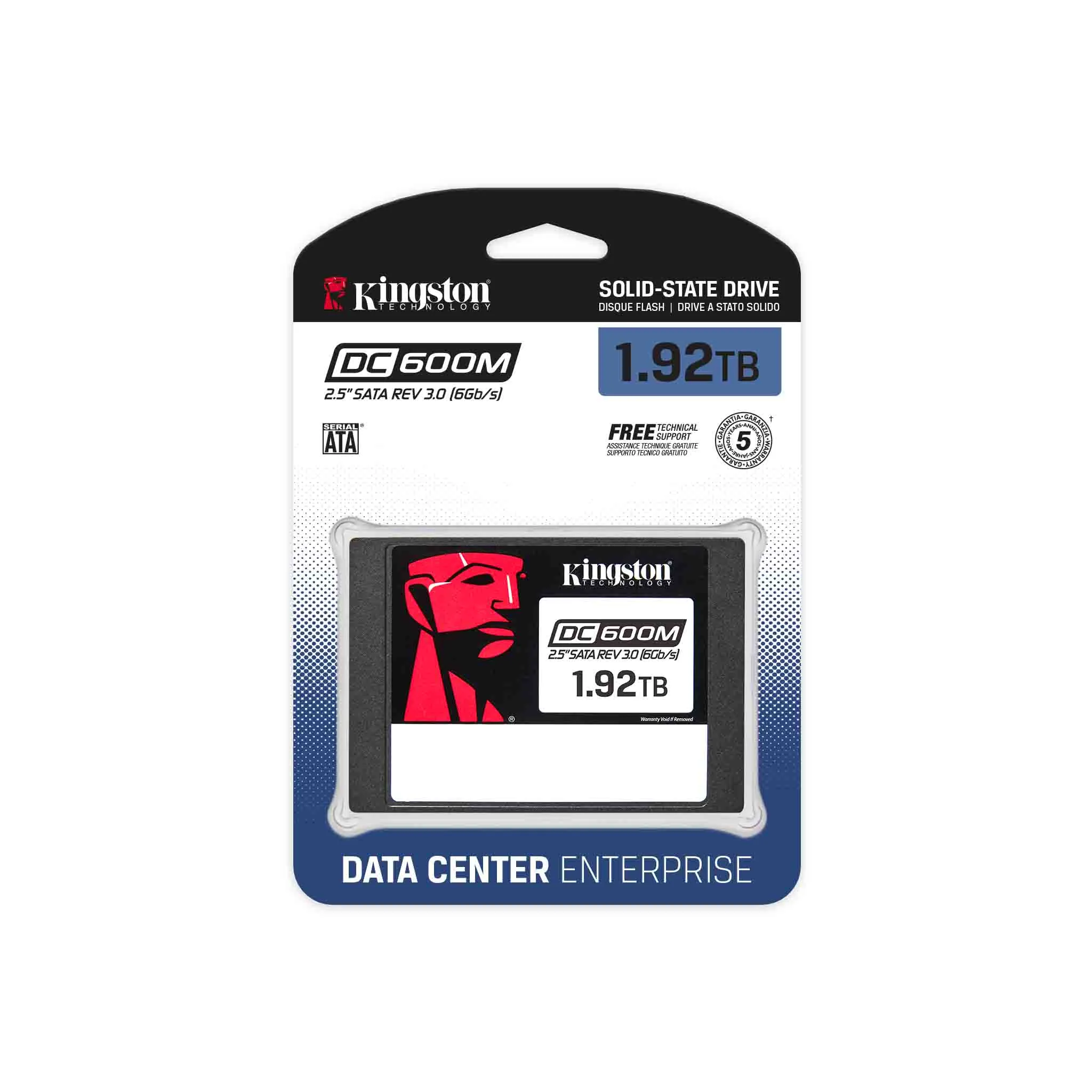 Disco SSD SATA Empresarial DC600M 1.92Tb Kingston Sata iii 2.5 P/server